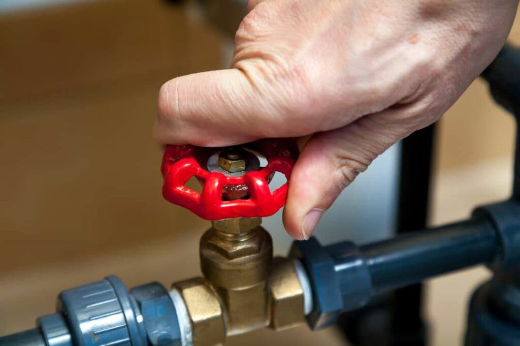 Mainline backwater valve set into a basement floor