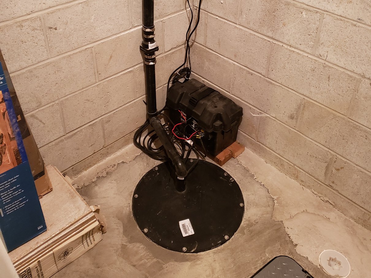 Real install: sump pit before/after